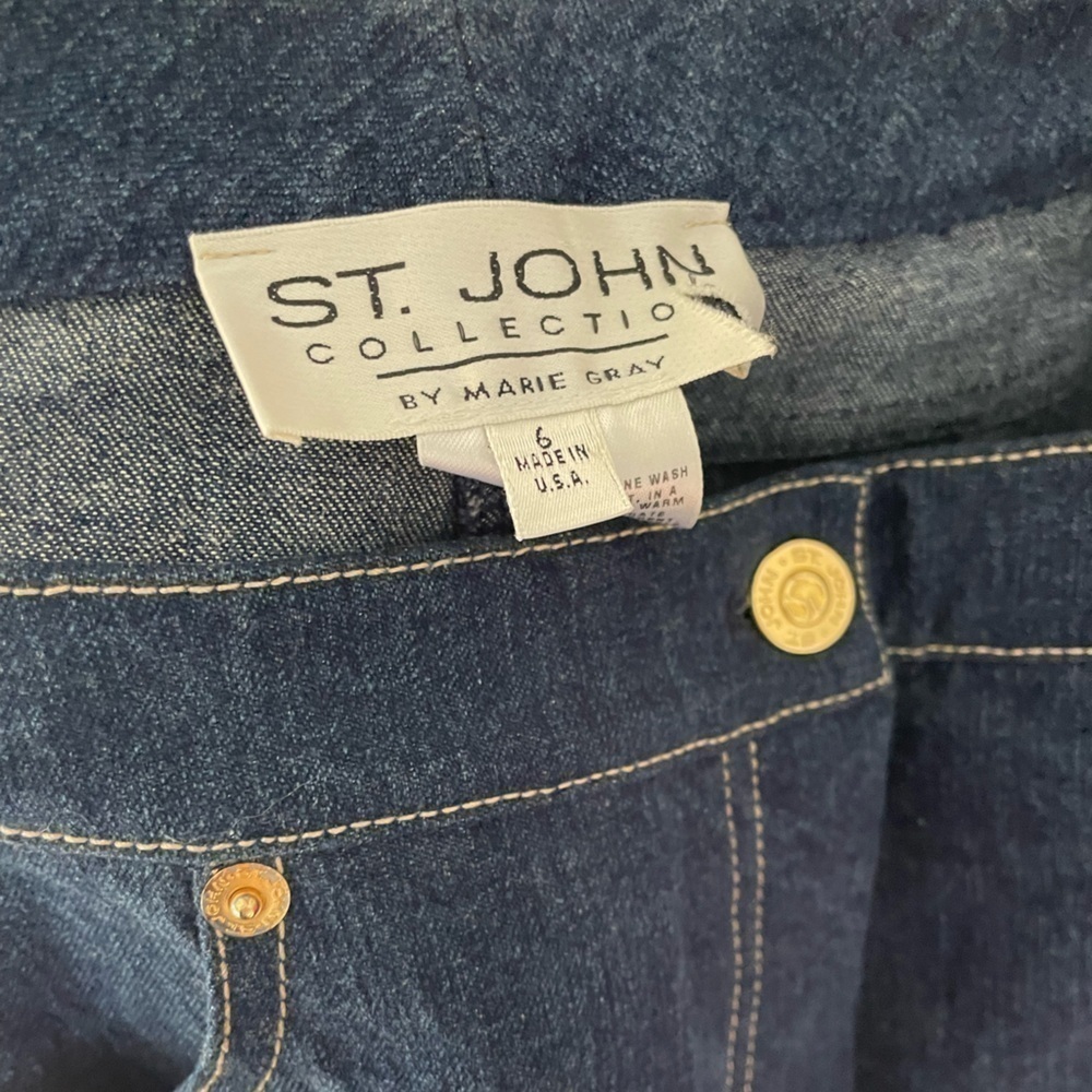 St John Collection Dark Wash Bootcut Jeans Size 6 - Picture 9 of 15